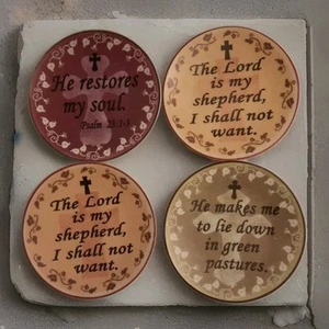 Set Of 4 Samseo Design Religion & Spirituality Bible Verse Decorative Plates - Picture 1 of 6