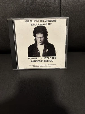Компакт-диск GG Allin & The Jabbers Insult & Injury том 1 1977-1983 запрещен в Бостоне - Изображение 1 из 4