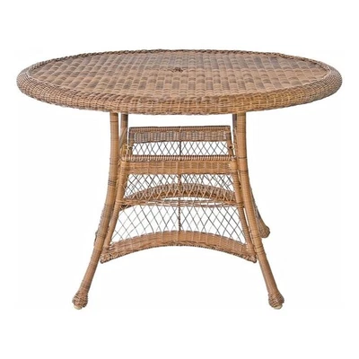 JECO INC. Jeco Wicker 44" Round Dining Table in Honey