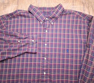 Polo Ralph Lauren Oxford Shirt Men Button Up 3XB Plaid Long Sleeve Jewel Tones - Picture 1 of 7
