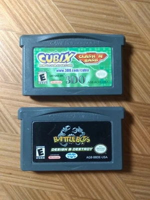 Battle Bots Design & Destroy and Cubix Clash N' Bash Game Boy Advance GBA  - Image 1 of 2