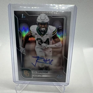 Bowman U Football Josh Cameron 1st Bowman 2025 refractor blanco automático/15 Baylor - Imagen 1 de 6
