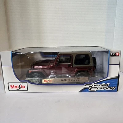 全新带盒 罕见 MAISTO 2015 吉普牧马人撒哈拉勃艮第 - 特别版 1: 18 比例 — 第 1/4 张图片