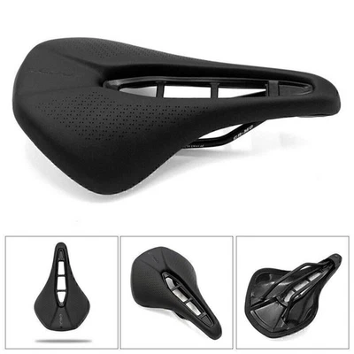 Sillín de gel de cuero PU para bicicleta Sillines de bicicleta de carretera Cojín de asiento hueco Almohadilla Foto 1 de 4