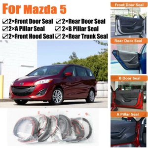 Door Rubber Seal Strips Weather Draft Wind Noise Reduction Kit For Mazda 5 - Picture 1 of 12