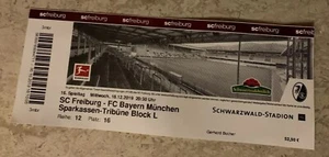 Mint Sammler Ticket SC Freiburg vs FC Bayern München 1.BL 18.12.19 MotivStadion - Bild 1 von 1