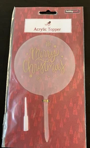 Mere Christmas Cake Toppers Clear Acrylic Ideal For Christmas Celebrations - Picture 1 of 1