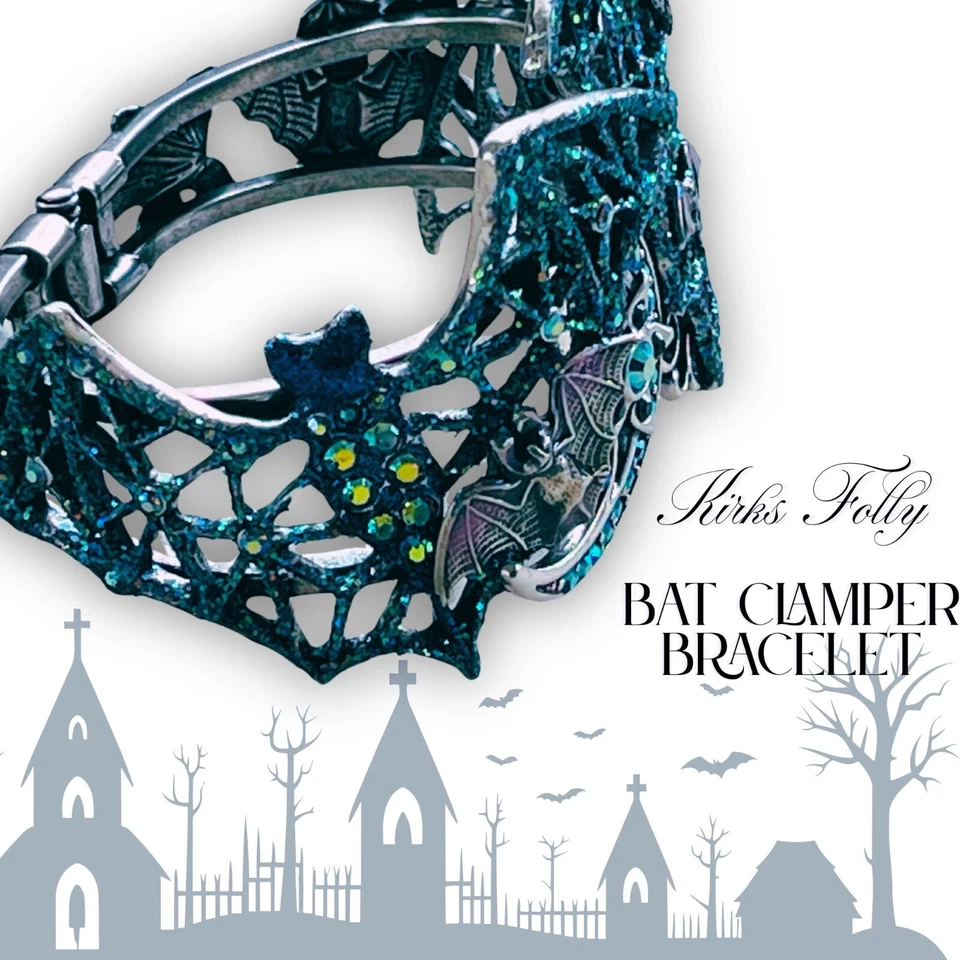 Brazalete Kirk’s Folly Hocus Pocus Murciélago Abrazadera Halloween Gótico AB Cristales Foto 1 de 4