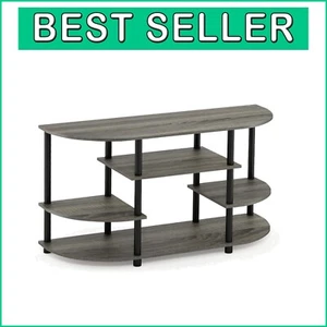 Vielseitiger halbrunder Eck-TV-Ständer - 5-stufiges Regal für maximalen Stauraum - Bild 1 von 7