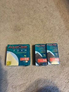 AquaClear 20-50 Gallon Fish Tank Activated Carbon (2) & Foam (3) Filter Inserts - Picture 1 of 1