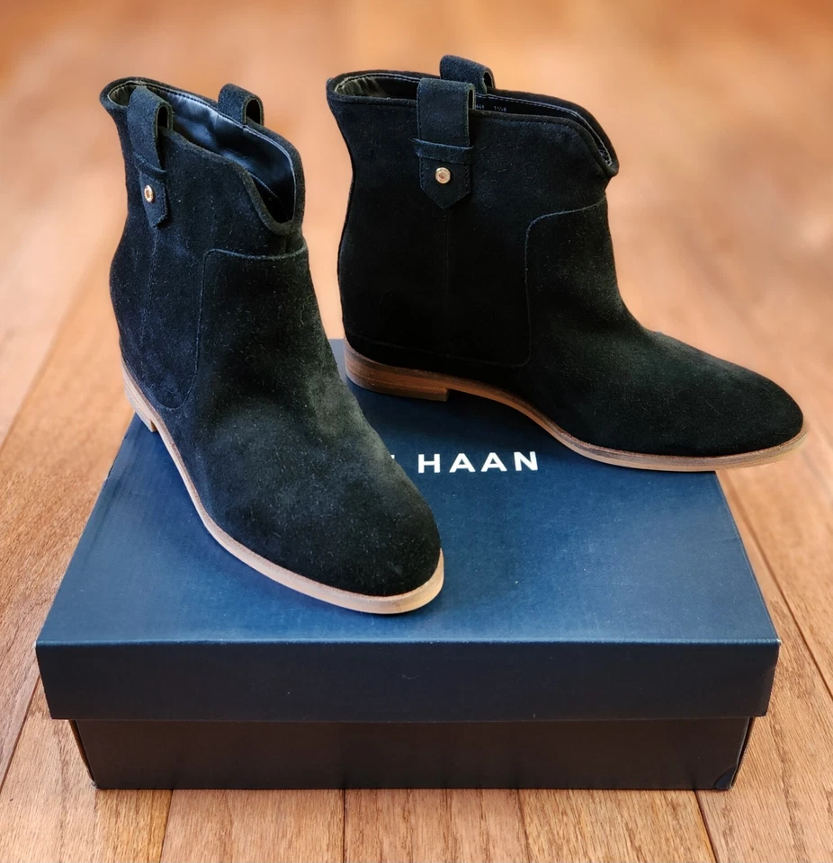 Cole Haan Womens Rayna Black Ankle BOOTS Size 7.5