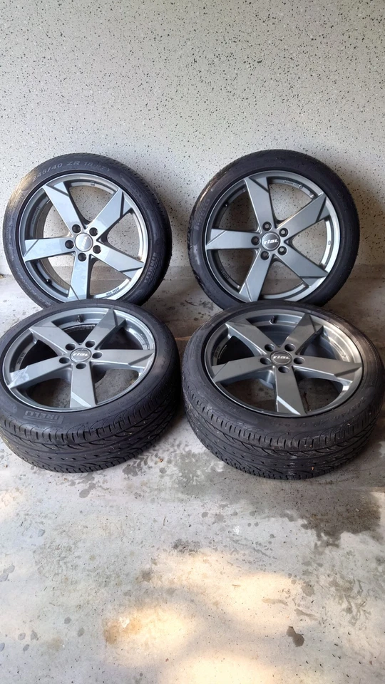 ALU - FELGEN Marke RIAL Kodiak Graphit - neuwertig mit Pirelli-Sommerreifen  - Bild 1 von 4