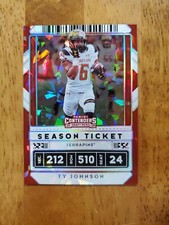 2020 Panini Contenders Draft Picks Cracked Ice Ticket /23 Ty Johnson #100 jets