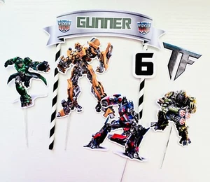 Personalized Transformers Theme Cake Topper - Picture 1 of 1