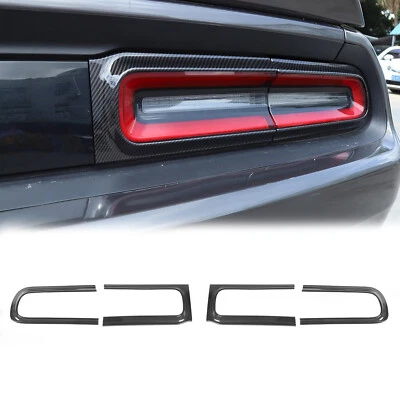 4x Biseles de ajuste de marco de lámpara de luz trasera de fibra de carbono para Dodge Challenger 2015+ Foto 1 de 4