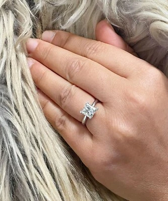 IGI CERT 14K SOLID WHITE GOLD PRINCESS DIAMOND ENGAGEMENT RING SOLITAIRE 1.50CT - Image 1 of 4