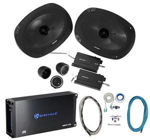 KICKER 46CSS694 6x9" 900w Car Component Speakers CSS69+2-Channel Amplifier+Wires - Picture 1 of 12
