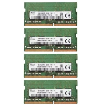 Hynix 16GB (4X4GB) DDR4 2133MHz PC4-17000 1RX8 SODIMM Memory Ram HMA451S6AFR8N - Image 1 of 4