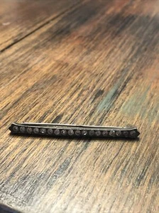 Antique Vtg Fishson Silverite Art Deco Rhinestone Bar Pin Brooch Signed - Picture 1 of 3