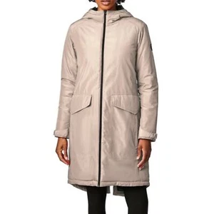 Bernardo Ecoplume Insulated Hooded Utility Jacket Coat in Frappe Sz XL NWT $225 - Picture 1 of 10