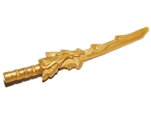 LEGO Minifigure Dragon Sword GOLD Guard Ninjago Ninja Battle Weapon Flame Blade - Picture 1 of 1