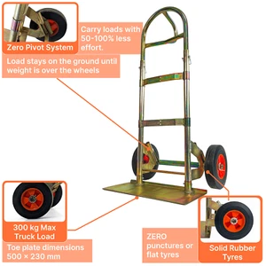 FOREST MASTER ZPHT Heavy-Duty 2-in-1 Hand Sack Truck Trolley Lift-Assisted Pivot - Picture 1 of 10