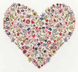 Bothy Threads Counted Cross Stitch  Kit - Love Heart - Wedding Gift - Picture 1 of 2