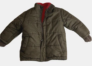 Crazy 8 Puffer Jacket Boy XS 4 Brown Full Zip Lined Pockets Polyester - Picture 1 of 7