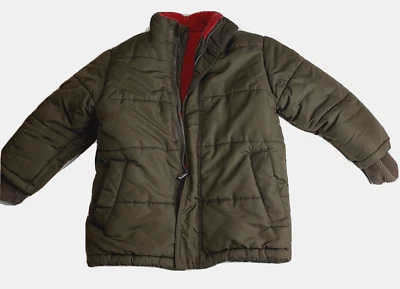 Crazy 8 Puffer Chaqueta Niño XS 4 Marrón Cremallera Completa Forrada Bolsillos Poliéster  Foto 1 de 4