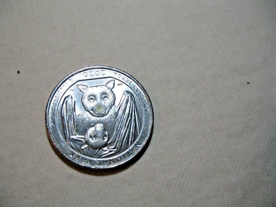 2020 P NATIONAL PARK AMERICAN SAMOA QUARTER-SMASH NOSE BATS & OTHER ERRORS - Image 1 of 4