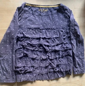 Mini boden girls purple ruffle top shirt size 6-7 - Picture 1 of 4