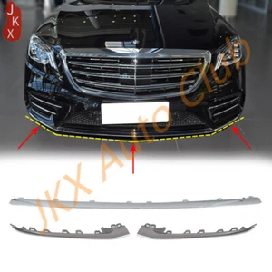 3PCS Front Bumper Lip Spoiler Trim For 2018-20 Mercedes Benz W222 S Class 4MATIC - Picture 1 of 11