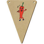 5 x 140mm 'Singing Chilli' Wooden Bunting Flags (BN00078158)