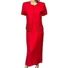 Jessica Howard Maxi Dress Suit Linen Blend Women’s Size Petite 12 P Red NWT