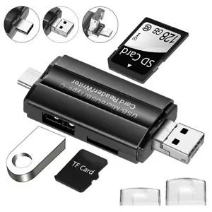 Adapter Card Reader SDXC 3 In 1 USB C/Micro/USB 2.0 to SD/TF OTG Smart - Picture 1 of 9