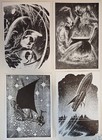 4 carte postale postcard Virgil Finlay 