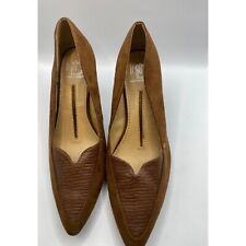 New Directions Womans Nelly Brown Microfiber Size 8 High Heels Faux Snakeskin