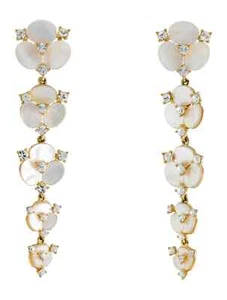 Kate Spade Ohrringe New York Disco Pancy lang Tropfen Perlmutt Kristall - Bild 1 von 7