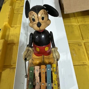 1950’s Tin litho MARX WIND UP metal MICKEY MOUSE XYLOPHONE WORKING, video (K2) - Picture 1 of 7