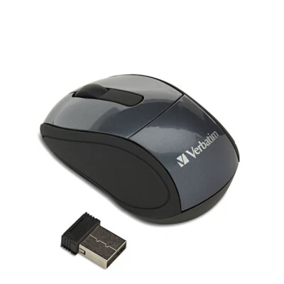 Verbatim 97470 Small Mouse Wireless Optical USB Scroll Wheel Graphite Notebook - Image 1 of 4