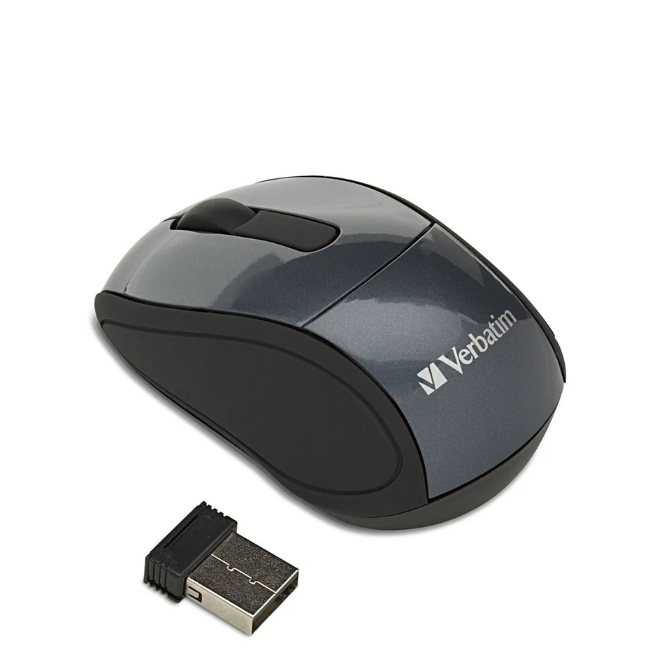 Verbatim 97470 Small Mouse Wireless Optical USB Scroll Wheel Graphite Notebook - Image 1 of 4
