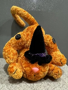 Top Shelf Toys Plush 6” Halloween Orange Cat Black Hat RARE FIND in EUC - Picture 1 of 10