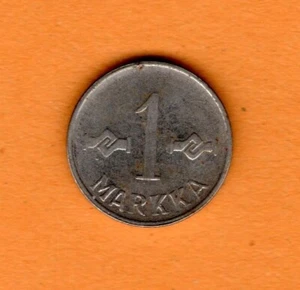 Finland Coin 1 Markka 1955, Nickel plated iron, 16mm 1,15gr. KM#36a Low Shipping - Picture 1 of 2