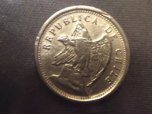 1925 CHILE,COAT OF ARMS,5 CENTAVOS,ERRORS,low mintage  - Picture 1 of 7
