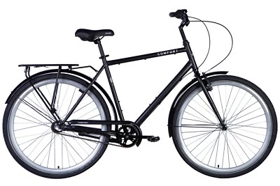 Fahrrad City Trekking 28" Stadt Retro Gepäckträger Herren Stahl Schwarz RH 56cm - Bild 1 von 3