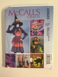 McCall's Halloween Apron, Decorations, Witch Hat, Black Cat Uncut Pattern M6623 - Picture 1 of 3