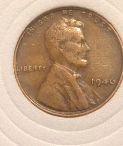1946 Wheat Penny Error Struck off Center L In LIB Is ON The Rim No Mint Mark Gem - Picture 1 of 2