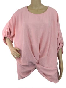 Ladies Italian Lagenlook SS25 Front Twist Knot Blouse Top - Picture 1 of 32