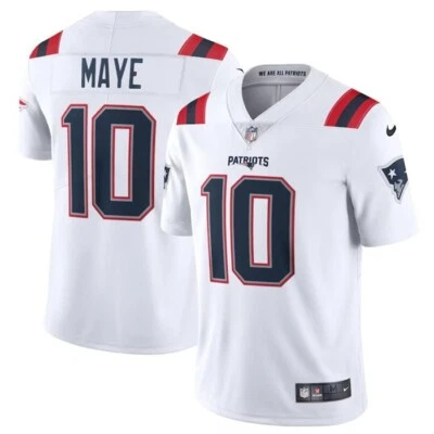 NEW ENGLAND PATRIOTS NWT Men's #10 Drake Maye White 2025 Draft Vapor Limited Stitched Jersey S-3XL