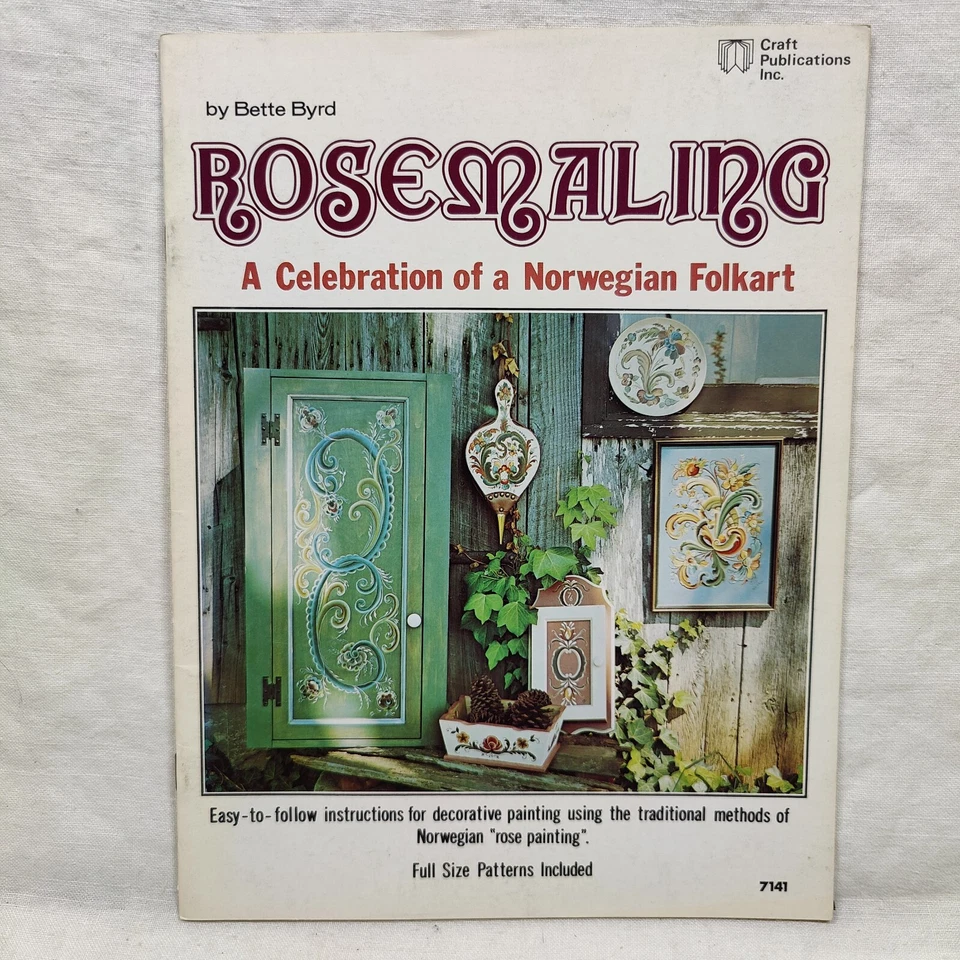 Rare 1976 ROSEMALING Decorative Norwegian Rose Painting Patterns By Betty Byrd - Image 1 of 4